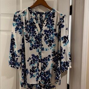 NYDJ Blue and White Women's Blouse